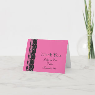 Carte de remerciements Mariage dentelle (fuchsia)