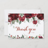 Carte De Remerciements Mariage d'Epiphanie Red Peony (Devant)