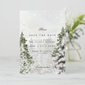 Carte De Remerciements mariage des arbres rustiques d'hiver enregistrer l (Debout devant)