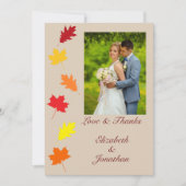 Carte De Remerciements Mariage des feuilles automnales (Devant)