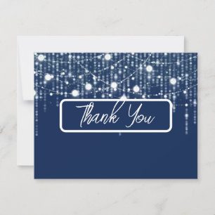 Carte De Remerciements Mariage des feux de suspension bleu et blanc