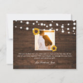 Carte de remerciements Mariage des feux de tournes (Dos)