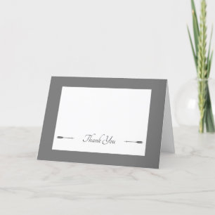 Carte De Remerciements Mariage des flèches minimalistes   Gris