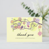 Carte de remerciements Mariage des Inséparables iv (Debout devant)