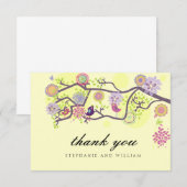 Carte de remerciements Mariage des Inséparables iv (Devant / Derrière)