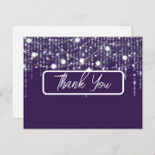 Carte De Remerciements Mariage des lumières de suspension violet et blanc (Devant / Derrière)