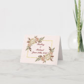 Carte De Remerciements Mariage des pivoines aquarelles (Devant)