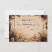 Carte De Remerciements Mariage Désert Boho Goth (Devant)