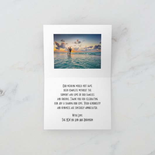 Carte De Remerciements Mariage design Art déco en marbre rose (Intérieur)