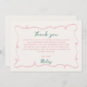 Carte De Remerciements Mariage dessin à la main (Devant / Derrière)