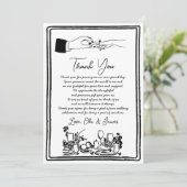 Carte de remerciements Mariage Dessin Dessin Dupli (Debout devant)