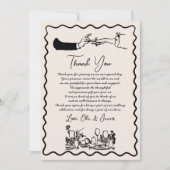 Carte de remerciements Mariage Dessin Dessin Dupli (Devant)