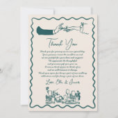 Carte de remerciements Mariage Dessin Dessin Dupli (Devant)