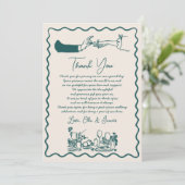 Carte de remerciements Mariage Dessin Dessin Dupli (Debout devant)