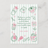 Carte De Remerciements Mariage Dessiné à la Main Thème Matcha Vert (Dos)
