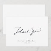 Carte De Remerciements Mariage d'étalonnage minimaliste (Devant / Derrière)