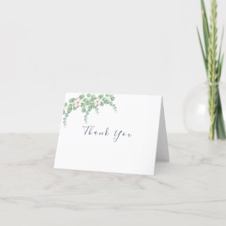 Carte De Remerciements Mariage d'été Eucalyptus de verdure rustique.