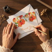 Carte De Remerciements Mariage d'été Golden Poppy