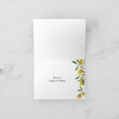 Carte De Remerciements Mariage d'été moderne Lemon Boho (Intérieur)
