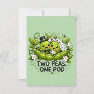 Carte De Remerciements Mariage Deux Petits Pois en Un Cosse