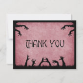 Carte De Remerciements Mariage d'Halloween Zombie Horreur (Devant)