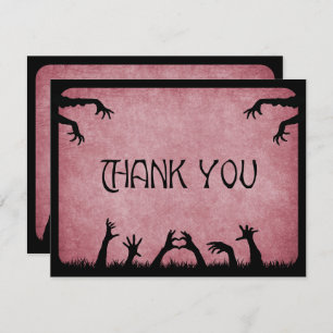 Carte De Remerciements Mariage d'Halloween Zombie Horreur
