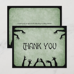 Carte De Remerciements Mariage d'Halloween Zombie Horreur