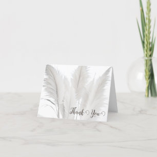 Carte De Remerciements Mariage d'herbe Boho Pampas