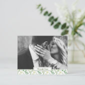 Carte De Remerciements Mariage d'herbe botanique verte de printemps (Debout devant)