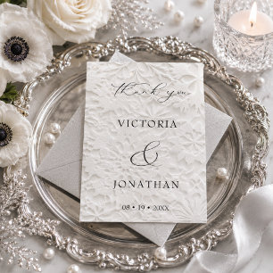 Carte De Remerciements Mariage d'hiver à l'écriture élégante