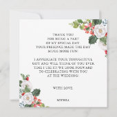 Carte De Remerciements Mariage d'hiver de Noël (Dos)