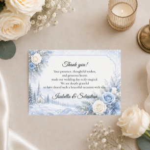 Carte De Remerciements Mariage d'hiver enchanté