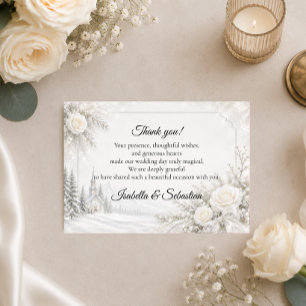 Carte De Remerciements Mariage d'hiver intemporel