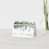 Carte De Remerciements Mariage d'hiver | Montagnes Rustiques (Devant)