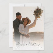 Carte De Remerciements Mariage d'hiver rustique rouge vert floral (Dos)