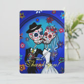 CARTE DE REMERCIEMENTS MARIAGE DIA DE LOS MUERTOS (Debout devant)