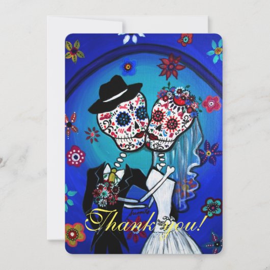 CARTE DE REMERCIEMENTS MARIAGE DIA DE LOS MUERTOS (Devant)