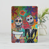 CARTE DE REMERCIEMENTS MARIAGE DIA DE LOS MUERTOS (Debout devant)