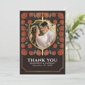 Carte De Remerciements Mariage d'Imaginaire médiéval Red Sword & Shield (Debout devant)