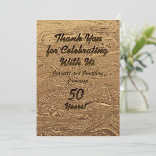 Carte De Remerciements Mariage d'Or 50e Anniversaire Remerciements Person (Debout devant)