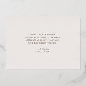 carte de remerciements mariage d'or rose (Verso)