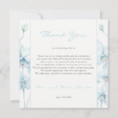 Carte de remerciements Mariage d'orchidée bleu dou (Dos)