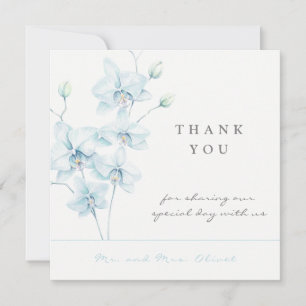 Carte de remerciements Mariage d'orchidée bleu dou