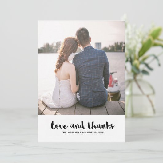 Carte De Remerciements Mariage Dots Love and Thanks Photo (Debout devant)