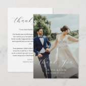 Carte de remerciements Mariage double face avec ph (Devant / Derrière)