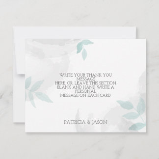 Carte De Remerciements Mariage doux à la menthe et gris