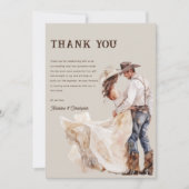 Carte De Remerciements Mariage du Boho Western Ranch (Devant)