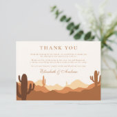 Carte De Remerciements Mariage du désert de Sunset Cactus (Debout devant)