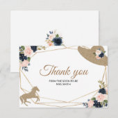 Carte de remerciements Mariage du Kentucky Derby (Devant / Derrière)