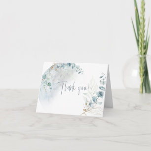 Carte De Remerciements Mariage Dusty Blue Over the Moon in Love